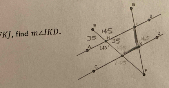 KJ , find m∠ IKD.