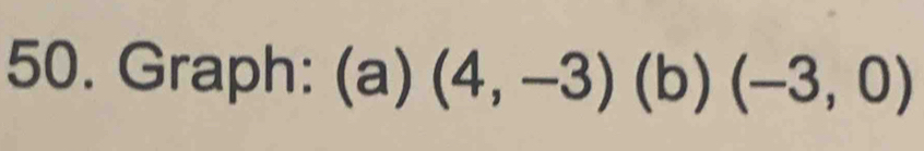 Graph: (a) (4,-3) 1 )(-3,0)