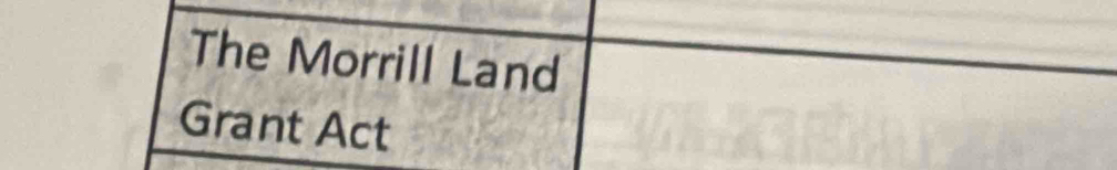 The Morrill Land 
Grant Act