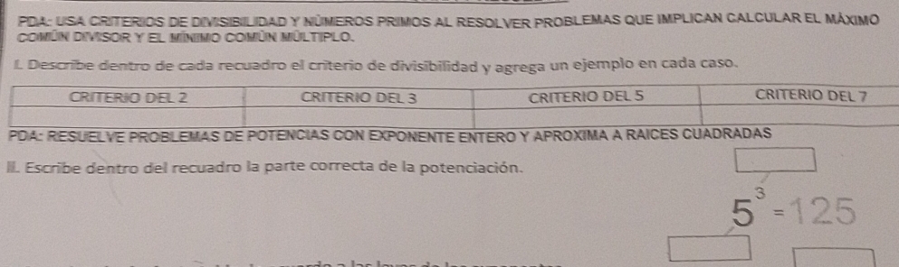 Resuelto:PDA: Lsa criterios de divisibilidad y números primos al ...