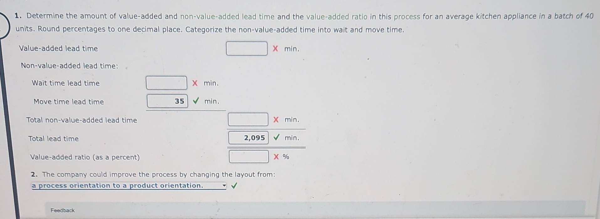 Solved: Determine the amount of value-added and non-value-added lead ...
