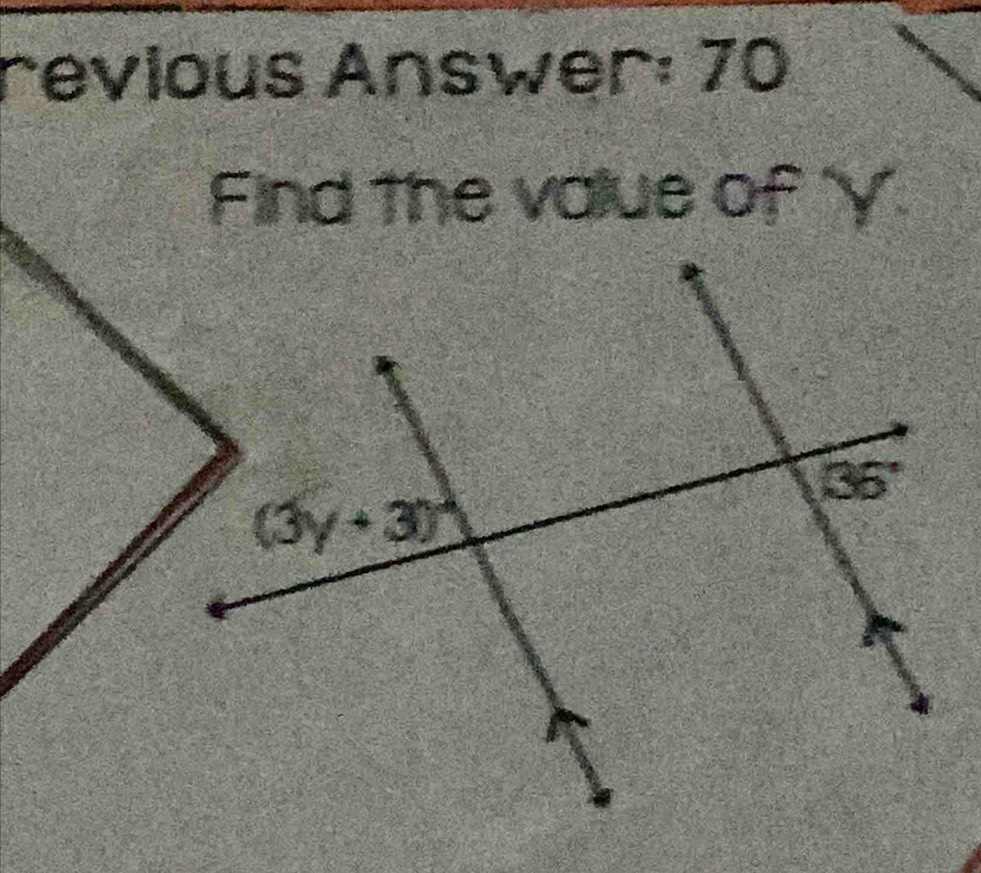 revious Answer: 70
Find the value of 'Y'.