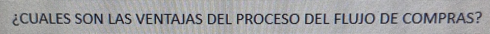 ¿CUALES SON LAS VENTAJAS DEL PROCESO DEL FLUJO DE COMPRAS?