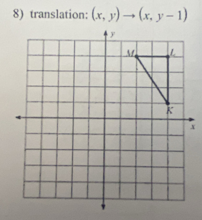 translation: (x,y)to (x,y-1)
x