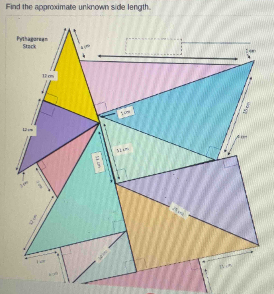 Find the approximate unknown side length.