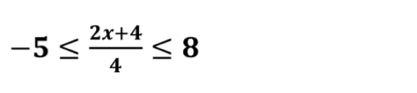 -5≤  (2x+4)/4 ≤ 8