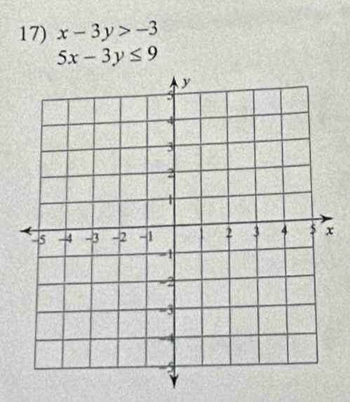 x-3y>-3
5x-3y≤ 9