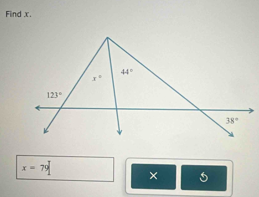 Find x.
x=79
×