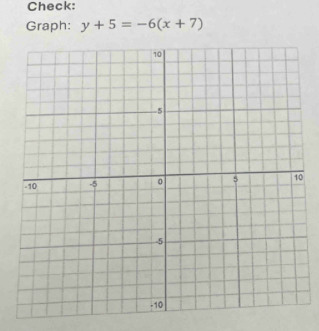 Check: 
Graph: y+5=-6(x+7)