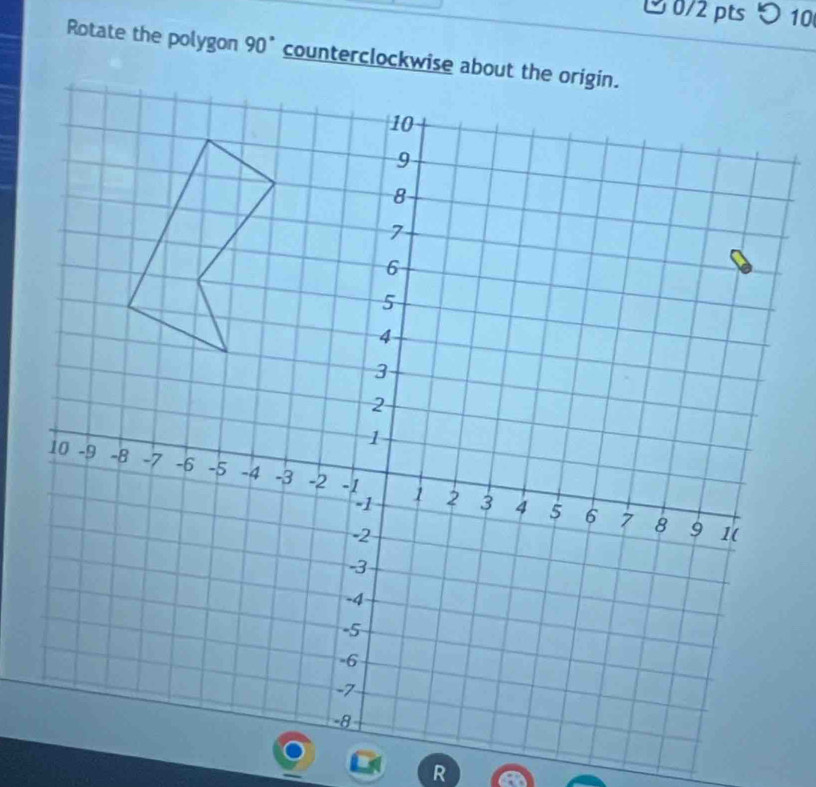 5 10 
Rotate the polygon 90°