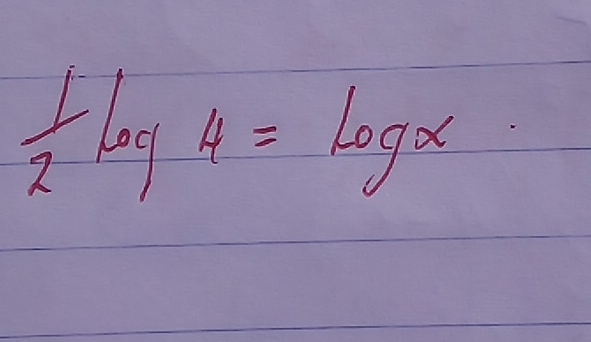  1/2 log 4=log x