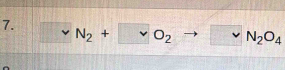 N_2+ vee O_2 1° □ □ N_2O_4