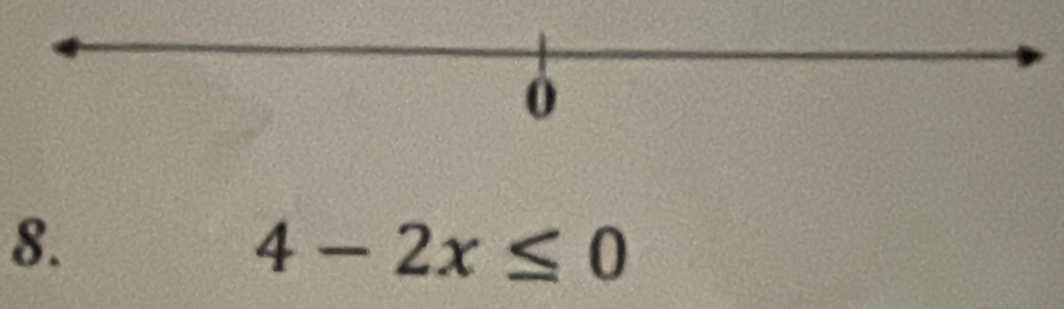 4-2x≤ 0