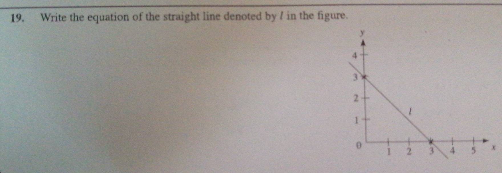 Write the equation of the straight line denoted by / in the figure.