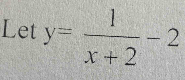 Let y= 1/x+2 -2