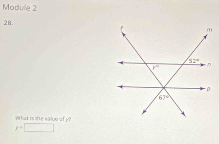 Module 2
28.
What is the value of y?
y=