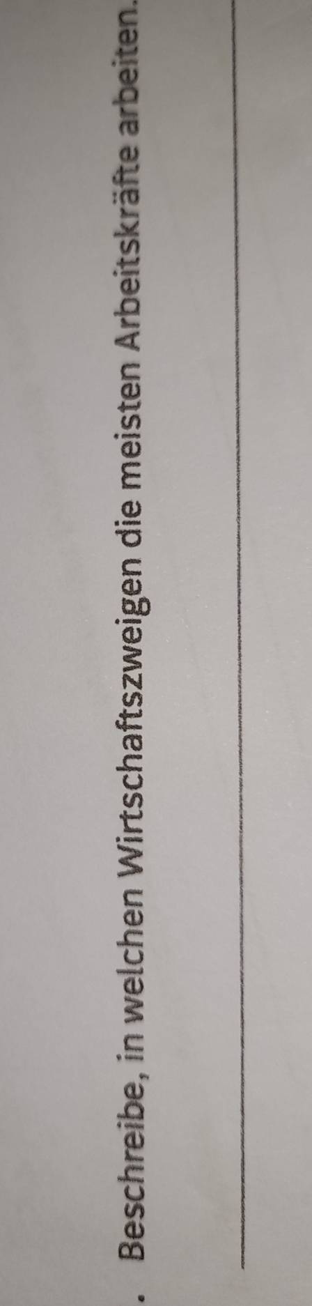 Beschreibe, in welchen Wirtschaftszweigen die meisten Arbeitskräfte arbeiten. 
_