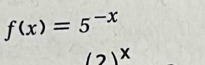 f(x)=5^(-x)
(2)^x