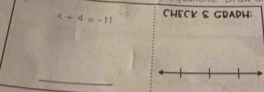 x+4=-11
CHECK & GRAPH: