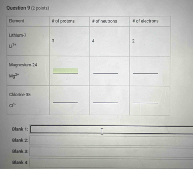 Blank 1: _ I_ 
Blank 2: □
Blank 3: □ _ 
Blank 4: □