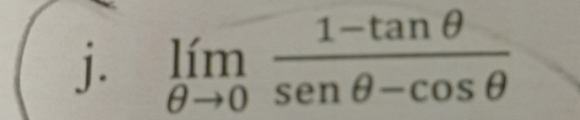 limlimits _θ to 0 (1-tan θ )/sec θ -cos θ  