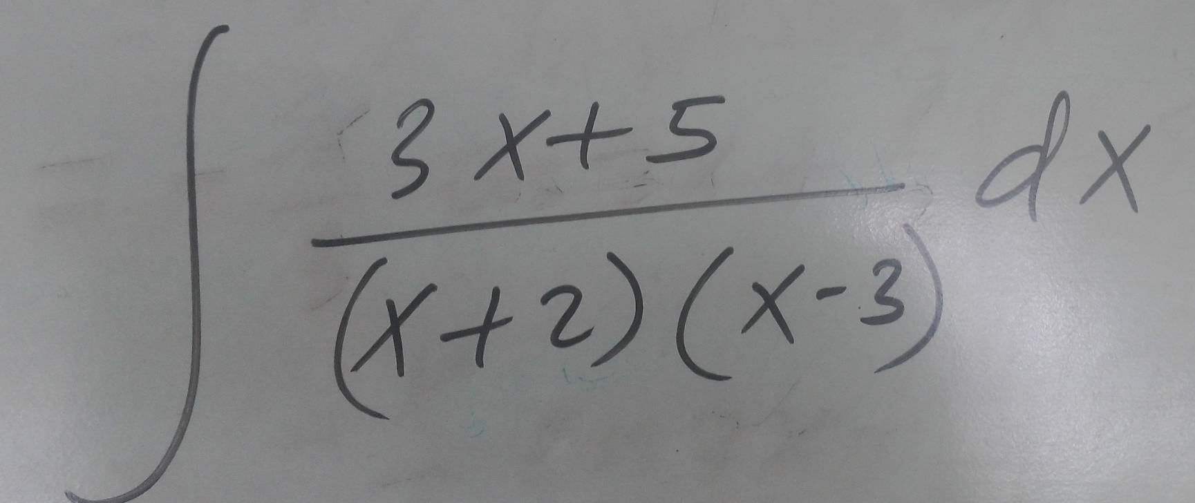 ∈t  (3x+5)/(x+2)(x-3) dx