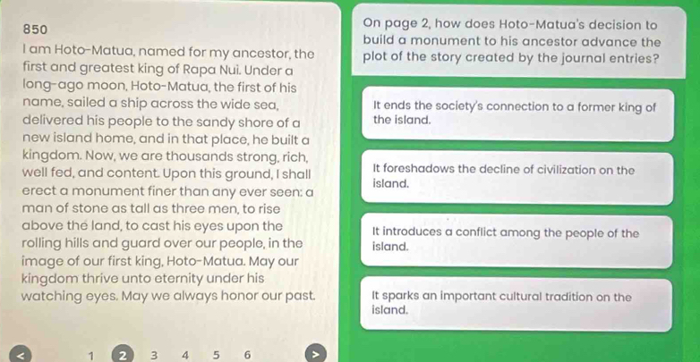 Solved: 850 On page 2, how does Hoto-Matua's decision to build a ...