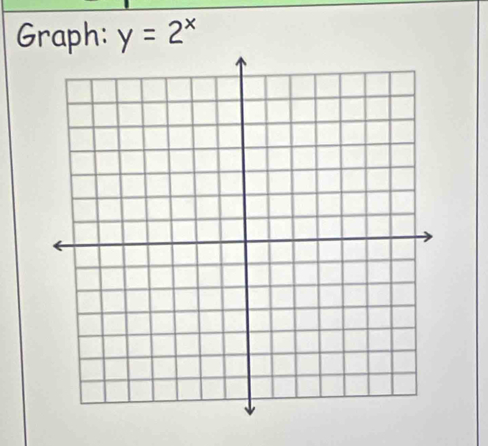 Graph: y=2^x