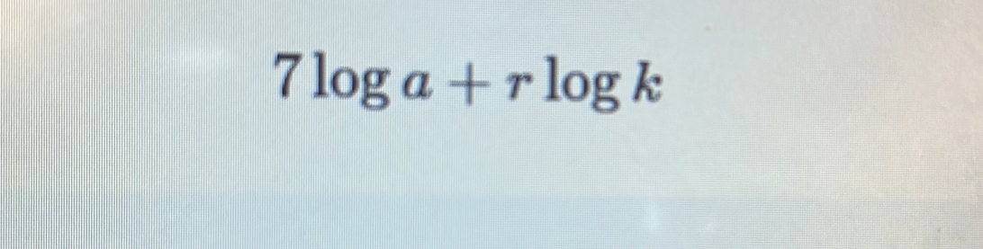 7log a+rlog k