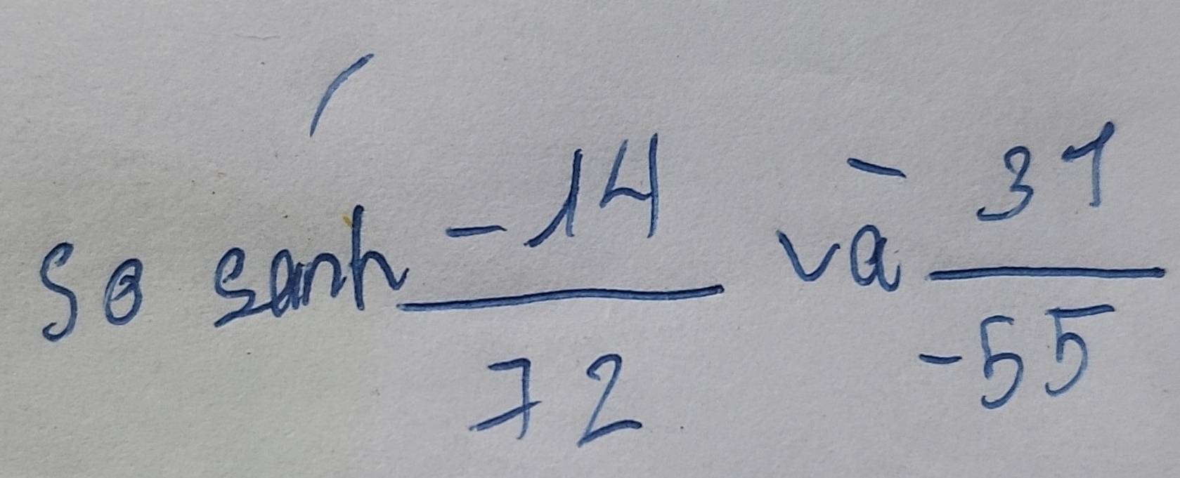 So sanh
 (-14)/72  va
 37/-55 