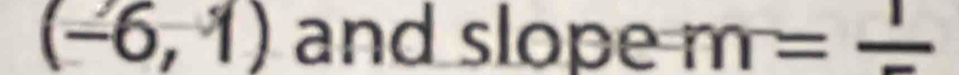 (-6,1) and slope m=frac 1