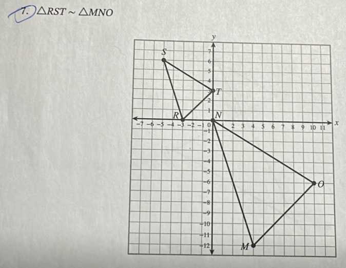 △ RSTsim △ MNO