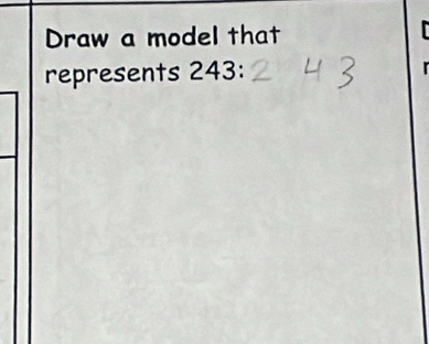 Draw a model that 
represents 243 :