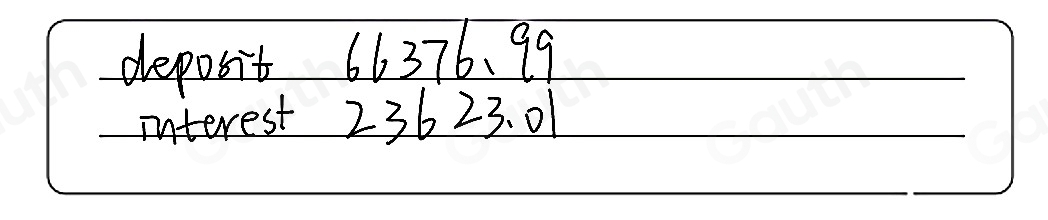 deposit 66376、 99
interest 236 23. 01