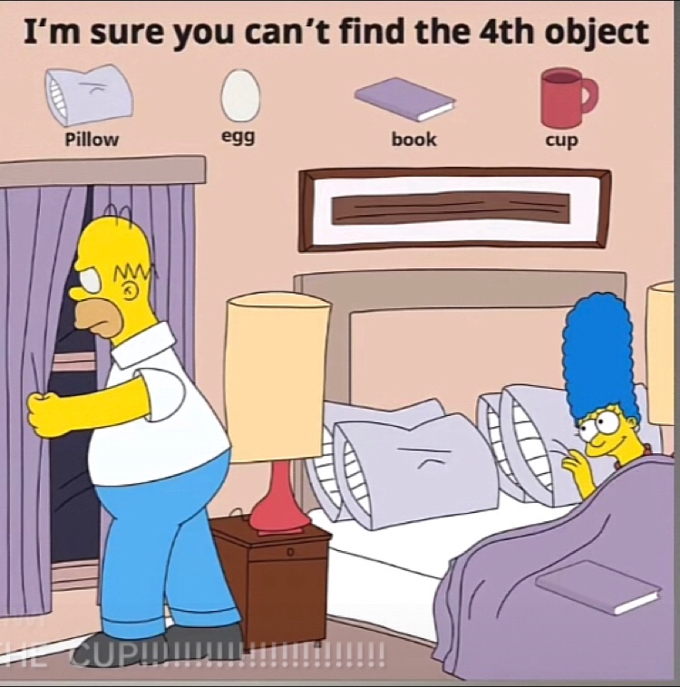 Solved: I’m sure you can’t find the 4th object Pillow egg book cup [Math]