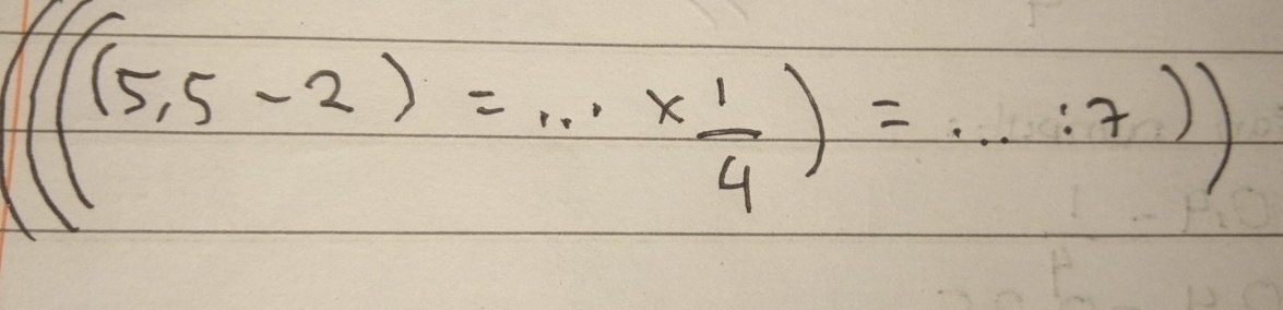 (((5.5,-2)=...*  1/4 endpmatrix