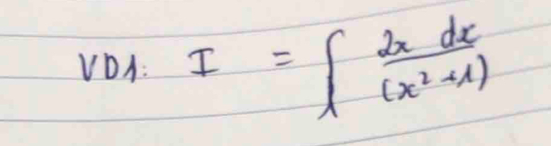 VDA: I=∈t  2xdx/(x^2+1) 