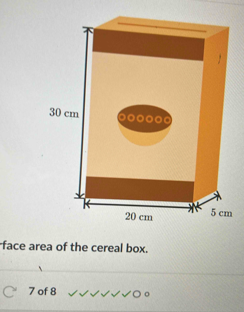 face area of the cereal box.
7 of 8