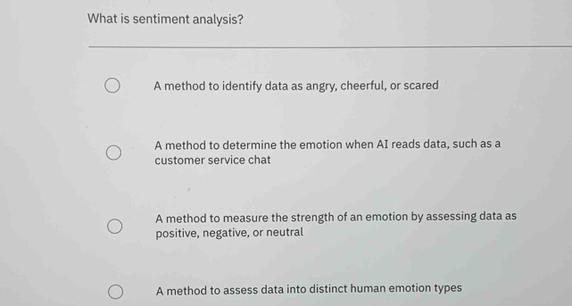 Solved: What is sentiment analysis? A method to identify data as angry ...