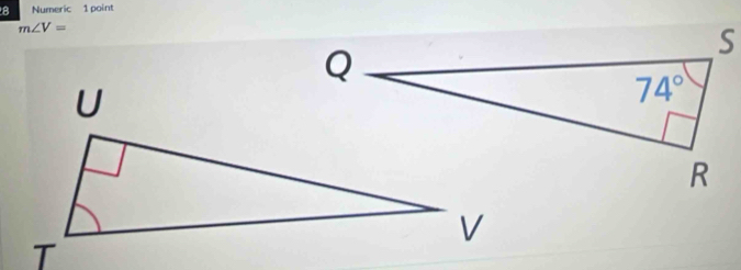 Numeric 1 point
m∠ V=