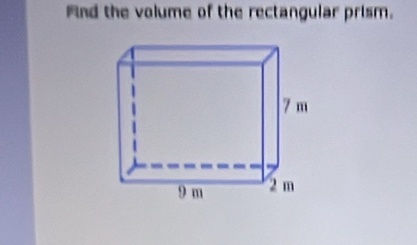 And the volume of the rectangular prism.