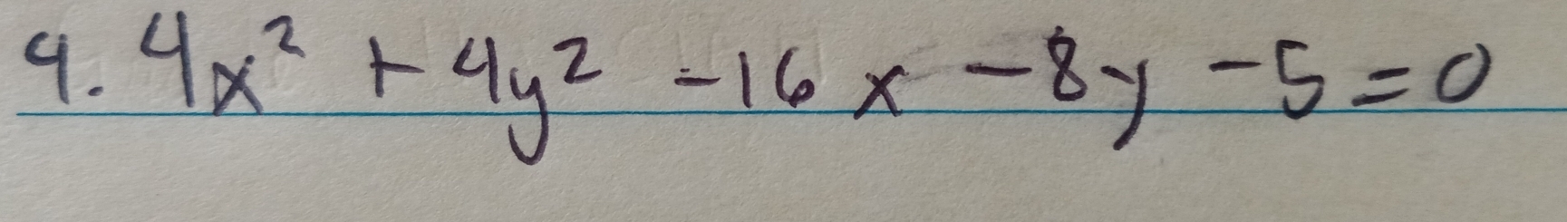 4x^2+4y^2-16x-8y-5=0