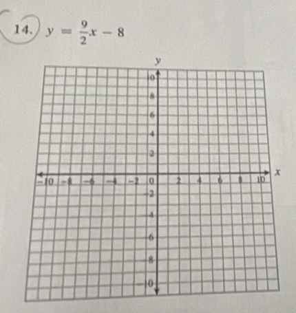 y= 9/2 x-8