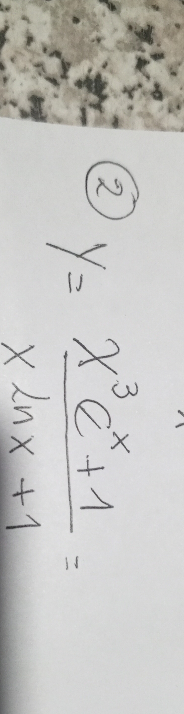 2 y= (x^3e^x+1)/xln x+1 =