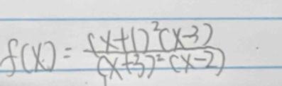 f(x)=frac (x+1)^2(x-3)(x+3)^2(x-2)