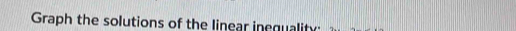 Graph the solutions of the linear inequality: