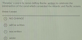 Solved: 'Panama,' a poem by James Jeffrey Roche, written to celebrate ...