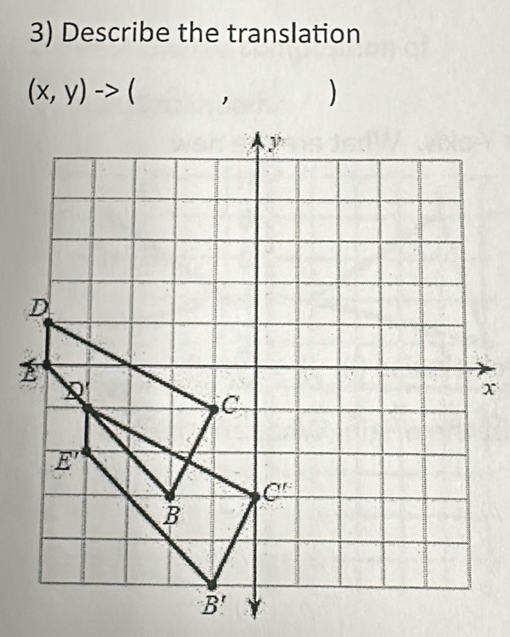 Describe the translation
(x,y)to C
|
，
)
x