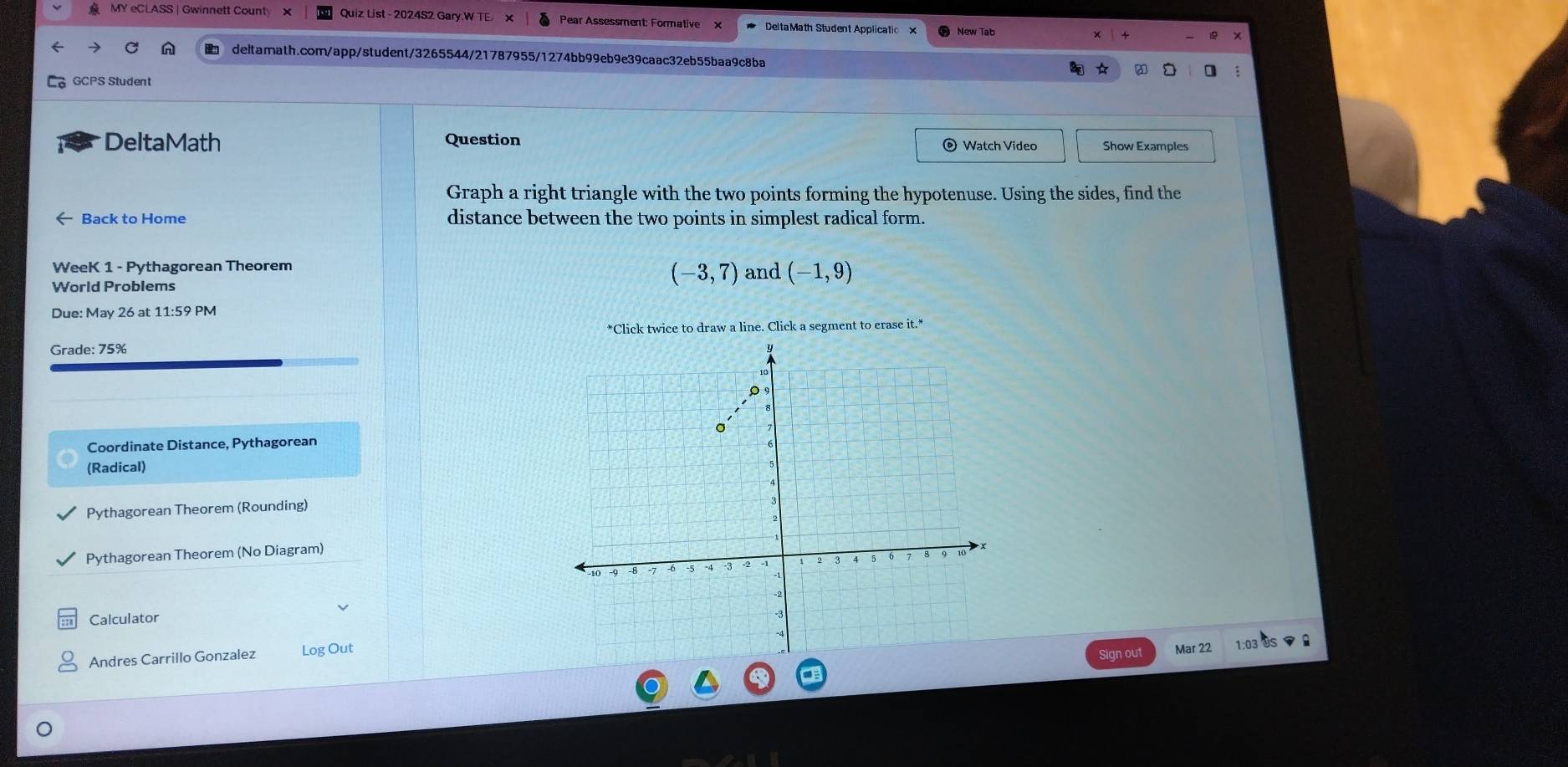 Solved: MY eCLASS | Gwinnett Count Quiz List - 2024S2 Gary.W TE Pear ...