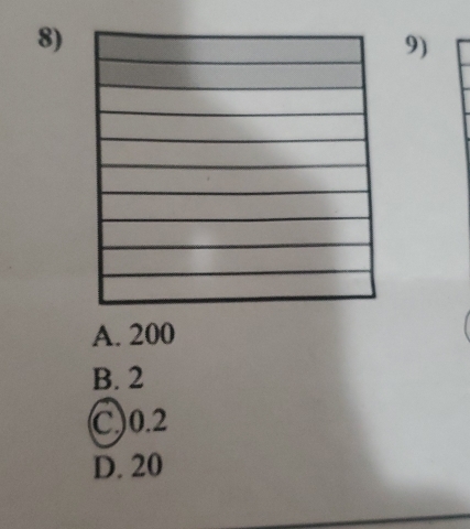 A. 200
B. 2
C) 0.2
D. 20